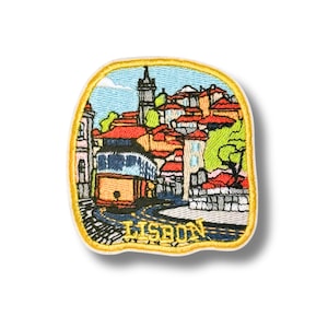 Lissabon Aufnäher: Gestickte Portugal Reise Souvenir Aufnäher