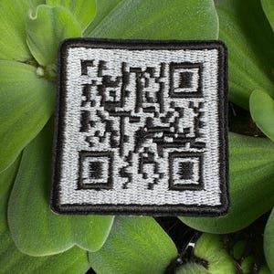 COMBO-Custom QR Code Embroidered Patch – Personalized Scanable Patch, Iron-On, Logo, Social Media, Business, Branding Accessory