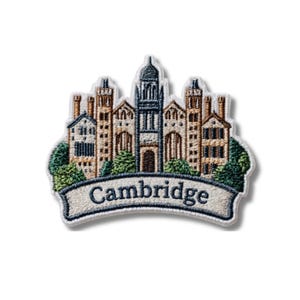 Cambridge Embroidered Travel Patch – Iron-On Jacket, Bag Appliqué Souvenir