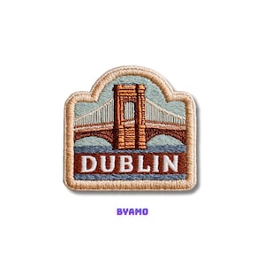 Dublin Ireland Embroidered Patch – Iron-On Travel Souvenir Appliqué
