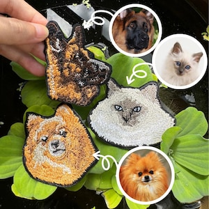 Custom patches Dog, Cat Embroidery Patches Iron on, Custom Pet Portrait Embroidery, Embroidery Portrait, Pet Memorial Gift, Personalized Pet