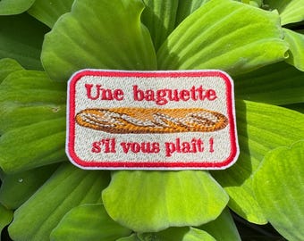 Naszywka Baguette: haftowana aplikacja do prasowania w kształcie chleba francuskiego