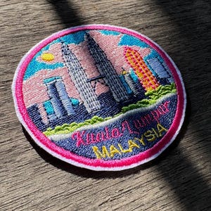 Petronas Towers Embroidery Patch: Kuala Lumpur Souvenir - Malaysia Travel Gift