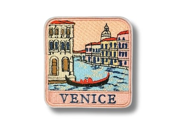 Parche de Venecia, Italia – Gondola bordada, recuerdo de viaje por los canales