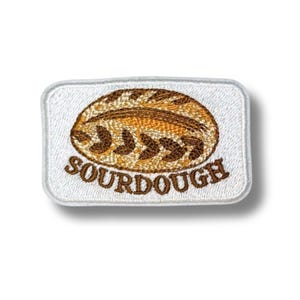 Embroidered Sourdough Bread Patch: Iron-On Appliqué for Bakers