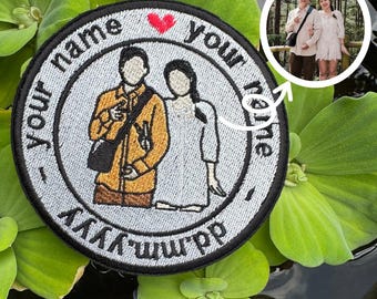 カスタム刺繍ポートレートパッチ：パーソナライズされた写真、アイロン接着/縫い付け