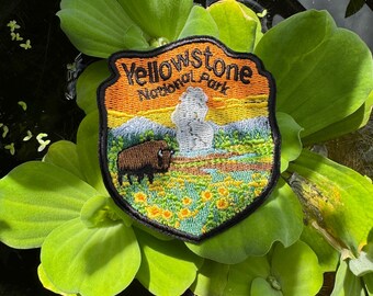 Yellowstone National Park Patch: Embroidered Iron-On Souvenir