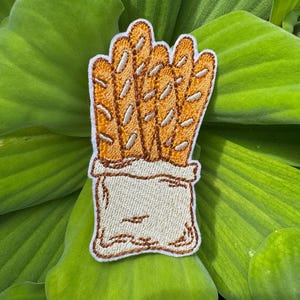 Französisches Baguette Aufnäher: Gestickte Bügelbild für Foodies