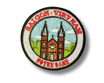 Notre Dame Saigon-patch: geborduurde Vietnam-reissouvenirs