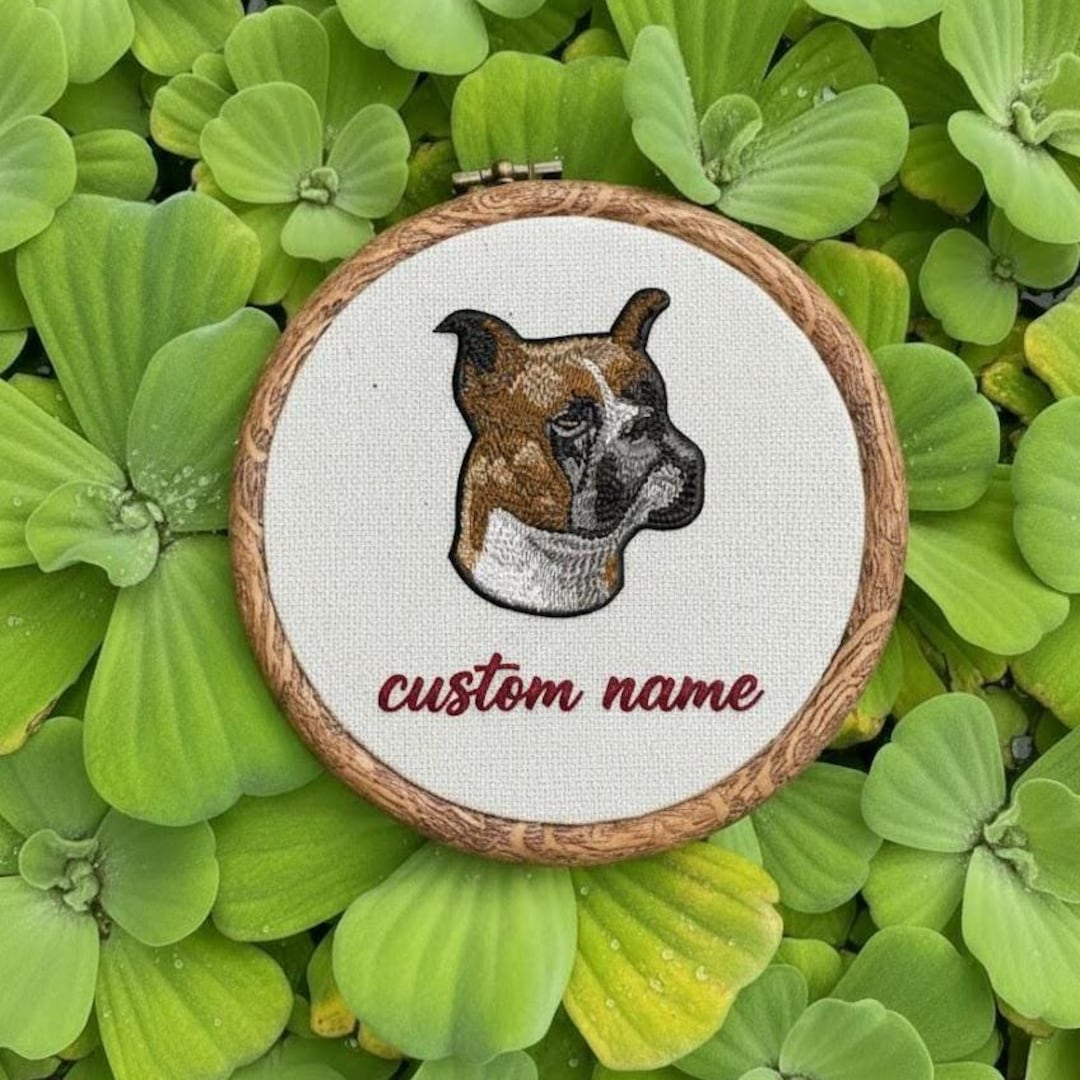 Custom Name Pet - German Shorthaired Pointier Portrait Embroidery Hoop ...