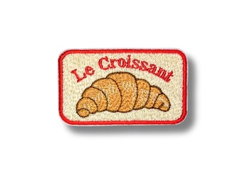 Croissant France Patch: Embroidered French Pastry Appliqué