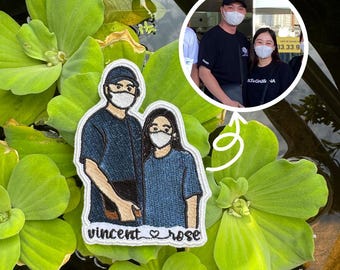 カスタム刺繍ポートレートパッチ：アイロン接着または縫い付け写真ギフト