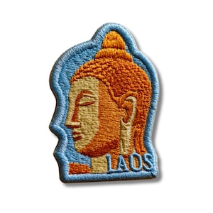 Geborduurde Laotiaanse Boeddha-patch – Opstrijkbare reis-souvenirapplicatie