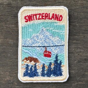 Switzerland Alps Embroidered Iron-On Travel Patch – Mountain Souvenir