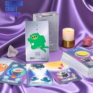 Yin Yang The Cat Univercat Tarot - 83 Kawaii Karten, englische Ausgabe, süßes Katzen Tarot Deck für Weissagung & Familienspaß