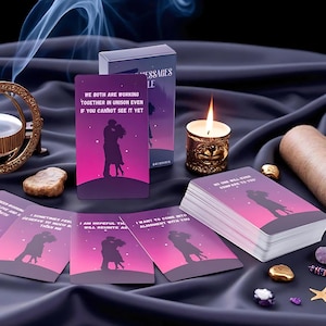 Lovers Messages Oracle Deck 64 Cards | Love Divination Fortune Telling Oracle, Twin Flame & Soulmate Guidance, Tarot Reading