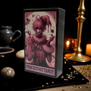 Pink Gothic Tarot Deck: Rose & Skull Design - 78 English Cards