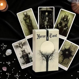 Horror Tarot Deck – 78 Gothic Divination Cards for Witchcraft, Occult, Halloween Rituals & Spiritual Insight