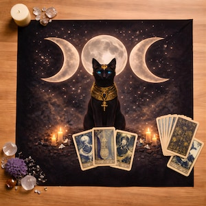 Witchcraft altar cloth for moon rituals tarot readings and spiritual practice