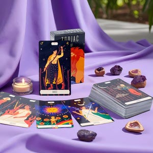 Zodiac Tarot Deck – Mystical Astrology Cards | Beginner Witchy Divination Tool, Spiritual Gift for Tarot Reading