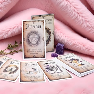 Wise Witch Oracle Cards – 20 Card Deck for Divination, Witchcraft, Tarot, Spiritual Guidance, Mystic Gift, Wicca Altar Decor