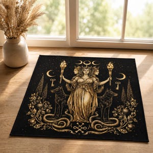 Altar Cloth Celestial Figure Design, 22x22 Tarot Textile, Polyester Twill Wall Art