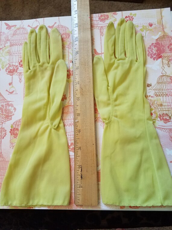 Vintage Ladies' Gloves (#13) Small Size Bright Ye… - image 2
