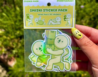 Smiski series 2 Sticker Pack | 10 Holographic Stickers