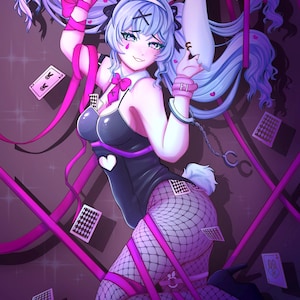 Rabbit Hole Hatsune Miku Vocaloid Art Print | 5x7 in | Holographic Anime Print