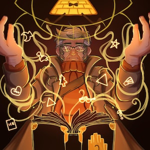 Gravity Falls Stanford and Bill Cipher Art Print | 5x7 in