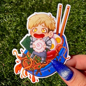Dungeon Meshi Laios Ramen Sticker | Holographic + Matte Options!