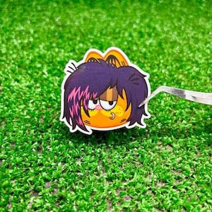 Emo Scene Orange Cat Sticker | Holographic + Matte Options!