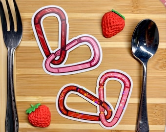 Entwined Carabiner Sticker | Lesbian/Sapphic Pride Stickers