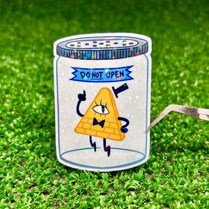 Bill Cipher Jar Sticker | Gravity Falls Fanart