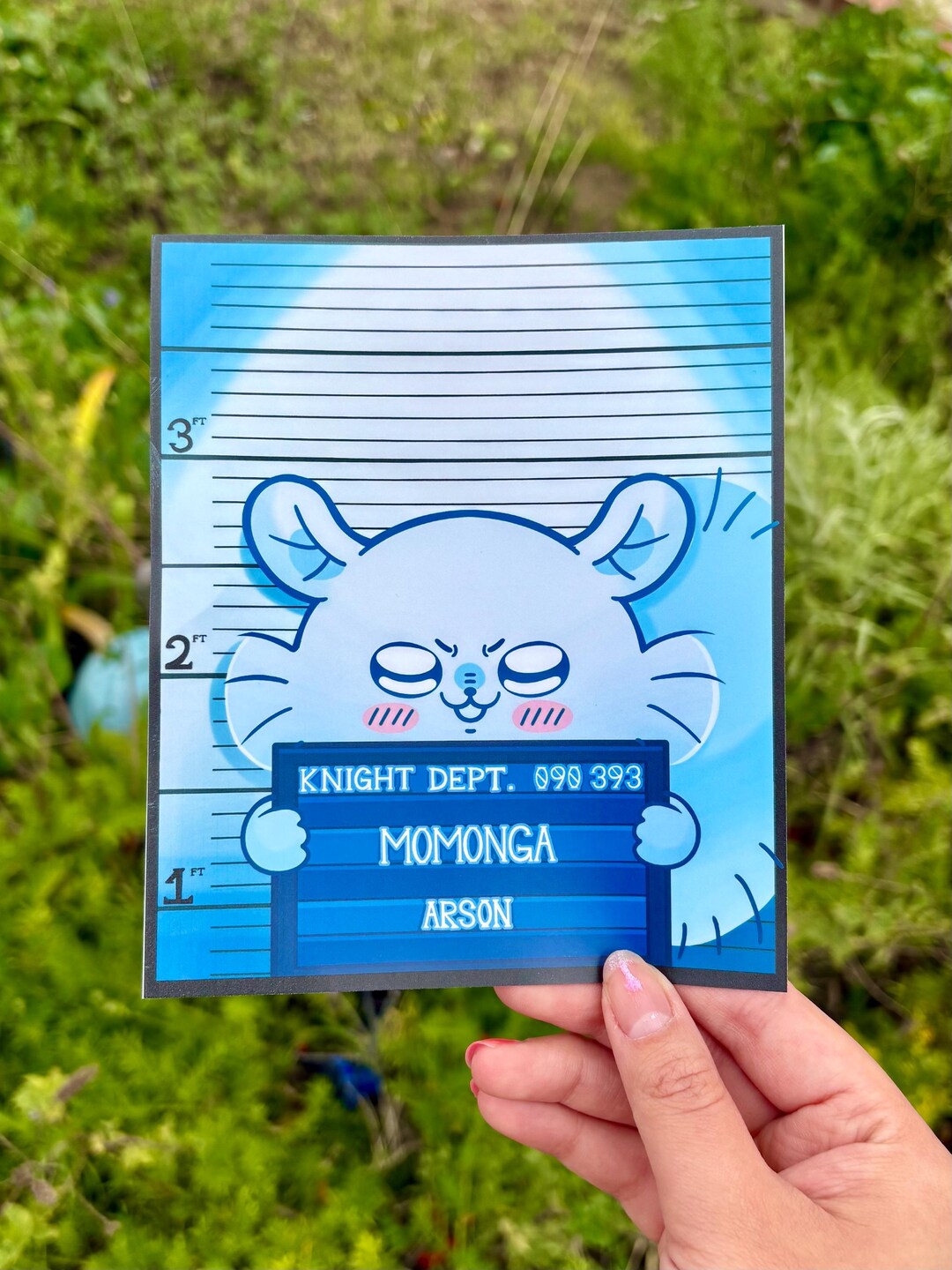 Momonga Mugshot Print | 5x6 Chiikawa Fanart Print - Etsy