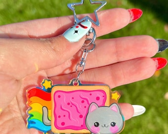 Rainbow Acrylic Nyan Cat Keychain