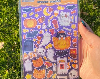 Halloween Spooky Themed Sticker Sheet