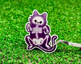 Skeleton Cat Halloween Sticker