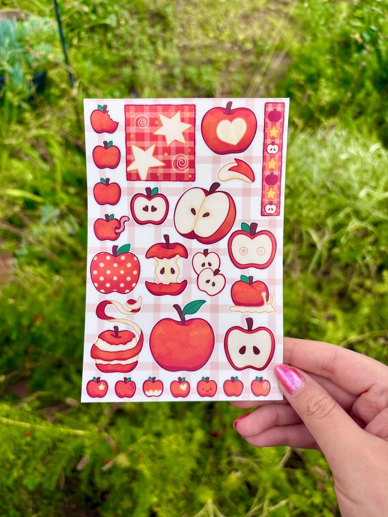 Whimsical 4x6 Apple Sticker Sheet - Etsy