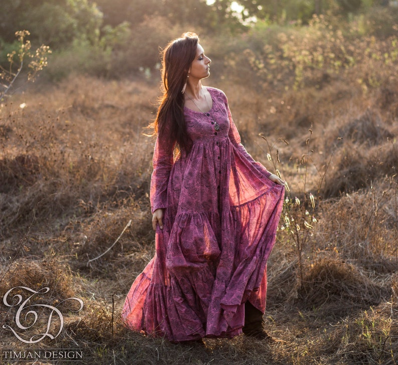 Scarlet Dress Robes Gypsy Bohemian Hippie Boho Wedding Etsy