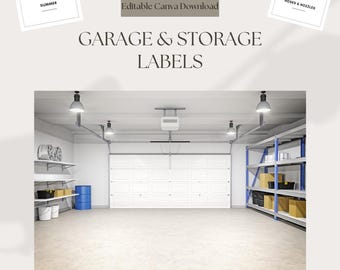 72 Minimalist 6x4 Storage & Garage Labels | Printable Organizational Labels | Editable Canva Label Template | Digital Download | Home/Office