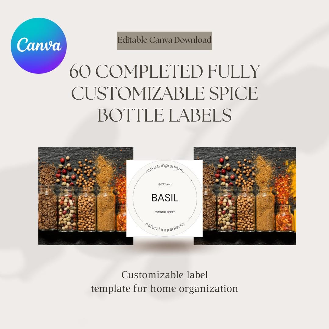 Editable 2'' Round White Label Template Minimalist Design Canva Digital