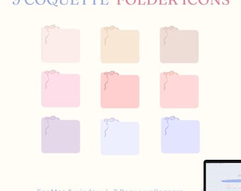 9 Coquette Folder Icons for Mac & PC, Desktop Organizer (Digital Download)