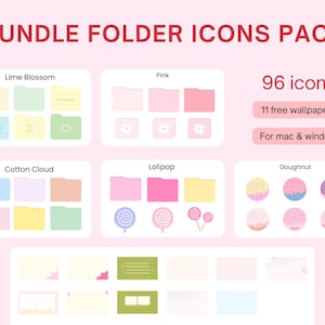 96 Folder Icons Bundle for Desktop Organizer,Computer Icons, Aesthetic Mac and Windows Folders,Digital Download,Cute Folder,Desktop icons