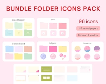 96 Folder Icons Bundle for Desktop Organizer,Computer Icons, Aesthetic Mac and Windows Folders,Digital Download,Cute Folder,Desktop icons