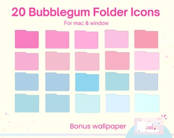 20 Bubblegum desktop icon for Mac & PC, Free wallpaper, Folder icons, Desktop organizer, Aesthetic folder icon, Cute desktop icon