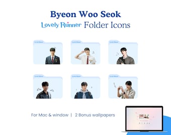 Byeon Woo Seok Lovely Runner Folder Icons for Mac & PC, K-Drama Desktop Organizer (Digital Download)