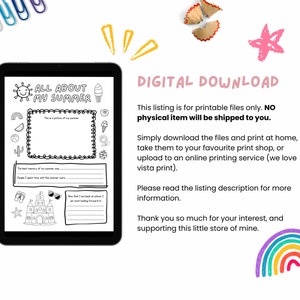 All About My Summer Printable, Summer Questionnaire, Fill in the Blank ...