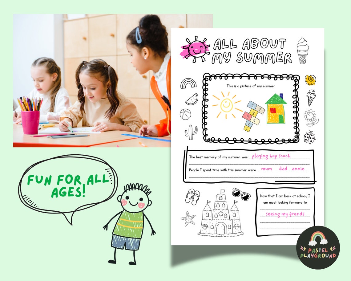 All About My Summer Printable, Summer Questionnaire, Fill in the Blank ...