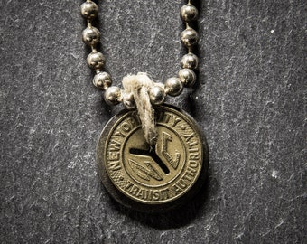 NYC Small Y Token Chain Necklace, Coin Necklace, Token Necklace, Subway Token, 1953 Small Y Token